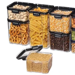 Sistema Tritan Ultra Collection Square Storage Container, 1.9 Cup/15.5 Ounce, Clear With White/Gray