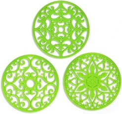 Silicone Trivet ME.FAN 3 Set Silicone Trivet Mat - Multi-Use Intricately Carved Insulated Flexible Durable Non Slip Coasters (Black) -Kitchen Island Sale 51EvTD7iQzL. AC