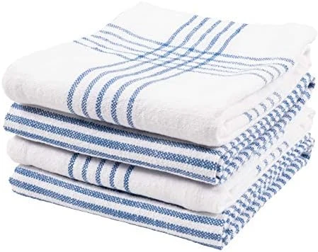 Set Of 4 Monaco Relaxed Casual Slubbed Kitchen Towel | 100% Cotton Dish Towel, 18 X 28 Inches | Soft And Absorbent Farmhouse Kitchen Towel | Set Of 4 (Blue) 3 Set Of 4 Monaco Relaxed Casual Slubbed Kitchen Towel | 100% Cotton Dish Towel, 18 X 28 Inches | Soft And Absorbent Farmhouse Kitchen Towel | Set Of 4 (Blue) - Image 3