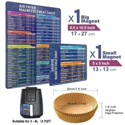 Ir Fryer Magnetic Cheat Sheet Set With Parchment Paper 100PCS,Air Fryer Cook Times,Magnet Sheet Quick Reference Guide, Air Fryer Accessories For Cooking And Frying 10 Ir Fryer Magnetic Cheat Sheet Set With Parchment Paper 100PCS,Air Fryer Cook Times,Magnet Sheet Quick Reference Guide, Air Fryer Accessories For Cooking And Frying -Kitchen Island Sale 51F4cI6CJ6L