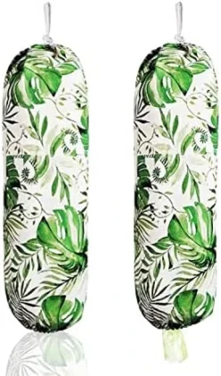 TOGETRUE Plastic Bag Holder, Wall Mount Plastic Bag Organizer Dispenser, Heavy Duty Grocery Bag Storage Holder, Hanging Shopping Bag Holder For Home Kitchen Camper (Green Leaves 2 Pcs) -Kitchen Island Sale 51F5yMnw21L. AC