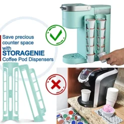 K Cup Holder For Keurig K-cup,Coffee Pod Storage, Side Mount | Wall Mount, Perfect For Small Counters (2 Rows/For 10 K Cups, OASIS BLUE) -Kitchen Island Sale 51F6f5HsnpL