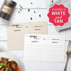 Recipe Cards 4x6 Tan Simple Script, 50-Pack, Made In USA, Double-Sided Thick Cardstock, Cute Vintage Rustic Kraft Look For Bridal Shower Wedding Housewarming Gift -Kitchen Island Sale 51FAFyGF7IL