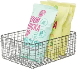 MDesign Farmhouse Decor Metal Wire Food Organizer Storage Bin Basket For Kitchen Cabinets, Pantry, Bathroom, Laundry Room, Closets, Garage - 16" Long - Graphite Gray -Kitchen Island Sale 51FO0ag2SzL. AC