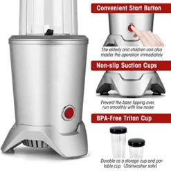 1200W Personal Bullet Blender For Shakes And Smoothies, Regenerate Nutri Aluminum Large Capacity Mixer With Blending & Grinding Blades For Kitchen, Tritan 34+17 Oz Travel Bottles For Fruits, Vegetables, Coffee, Countertop, Silver -Kitchen Island Sale 51FXQxvWmNL