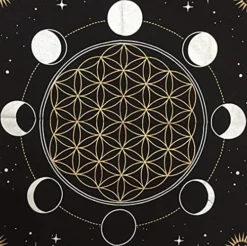 Altar Cloth Phases Of Moon Sun, Star & Moon Universe Premium Witchcraft Alter Tarot Spread Top Cloth Wicca Square Spiritual 24 By 24 Sacred Cloth (Moon Phases) -Kitchen Island Sale 51Fib7IYBKS