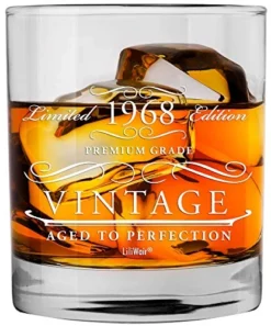 1968 55th Birthday Gifts Whiskey Glass For Men Women | Birthday Gift Man Turning 55 | Funny 55 Th Party Supplies Decorations Ideas |Fifty Five Year Old Bday |55 Years Gag Vintage Glasses Present