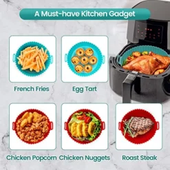 Usxaron 2 Pcs Air Fryer Silicone Liners Pot For 3 To 5 QT, Air Fryer Silicone Basket Bowl, Replacement Of Flammable Parchment Paper, Reusable Baking Tray Oven Accessories -Kitchen Island Sale 51Fn9KNjIaL