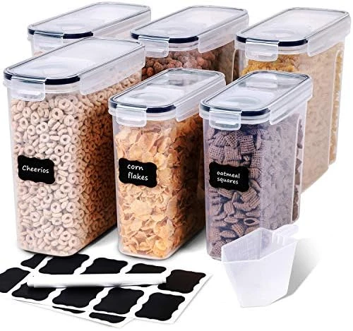 Cereal Containers Storage Set - 4 Piece Airtight Large Dry Food Storage Containers(135.2oz), BPA Free Dispenser Plastic Cereal Storage Containers With 16 Labels & Pen 8 Cereal Containers Storage Set - 4 Piece Airtight Large Dry Food Storage Containers(135.2oz), BPA Free Dispenser Plastic Cereal Storage Containers With 16 Labels & Pen - Image 8