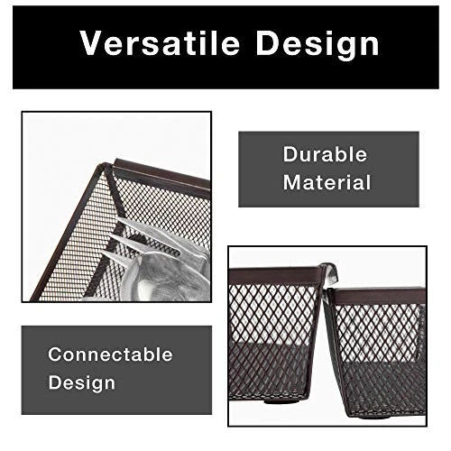 Wer Organizer - Steel Metal Mesh - Set Of 6 (9 X 3 Inch, 6 Pack, Bronze) 2 Wer Organizer - Steel Metal Mesh - Set Of 6 (9 X 3 Inch, 6 Pack, Bronze) - Image 2