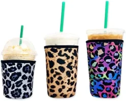 Axendale Iced Coffee Sleeves For Cold Drink Cups - 3 Pack Reusable Neoprene Iced Coffee Cup Sleeve For Cold Drinks, Compatible With Starbucks Dunkin And More (3 PK S/M/L, Black Wanderlust) -Kitchen Island Sale 51G1roHU6wL. AC