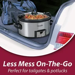 Crock-Pot 3.5 Quart Casserole Manual Slow Cooker, Charcoal & SCCPVL610-S-A 6-Quart Cook & Carry Programmable Slow Cooker With Digital Timer, Stainless Steel -Kitchen Island Sale 51GCD7o9zJL