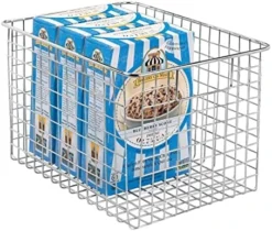 MDesign Metal Wire Food Storage Basket Organizer With Handles For Organizing Kitchen Cabinets, Pantry Shelf, Bathroom, Laundry Room, Closets, Garage - Concerto Collection - Soft Brass -Kitchen Island Sale 51GLfDZPn3L. AC