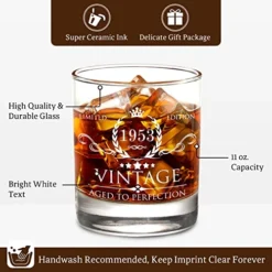 70th Birthday Gifts For Men Whiskey Glass- 70th Birthday Decorations For Men, Party Supplies - 70th Bday Gifts Ideas For Him, Dad, Husband, Friends - 11oz -Kitchen Island Sale 51GlxDAqT8L