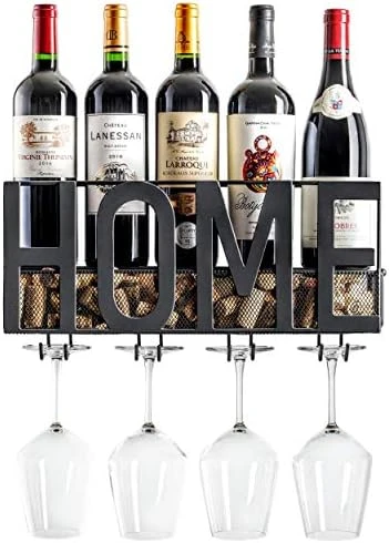 Wall Mounted Wine Rack | Wine Bottle Holder| Hanging Stemware Glass Holder | Cork Storage | Storage Rack | Home & Kitchen Decor (VINO - Bold) 6 Wall Mounted Wine Rack | Wine Bottle Holder| Hanging Stemware Glass Holder | Cork Storage | Storage Rack | Home & Kitchen Decor (VINO - Bold) - Image 6