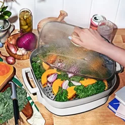 Electric Skillet, The 5-in-1 Expandable Skillet Sautes, Steams, Simmers, Slow Cooks, White 7 Electric Skillet, The 5-in-1 Expandable Skillet Sautes, Steams, Simmers, Slow Cooks, White -Kitchen Island Sale 51HA2UdZk6L