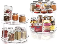 2 Tier Lazy Susan Bathroom Organizer, 9.25Inch Clear 360 Rotating Makeup Organizer For Vanity, Skincare Organizers Perfume Organizer, Spice Rack Organizer For Cabinet- Home Organization And Storage 11 2 Tier Lazy Susan Bathroom Organizer, 9.25Inch Clear 360 Rotating Makeup Organizer For Vanity, Skincare Organizers Perfume Organizer, Spice Rack Organizer For Cabinet- Home Organization And Storage -Kitchen Island Sale 51HKwR5zRzL
