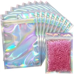 100 Pack Holographic Bags For Small Business, 4 X 6", Resealable Ziplock Foil Pouch Bags For Multipurpose Storage (4 X 6 Inches) -Kitchen Island Sale 51HLDEK5SjL. AC 2