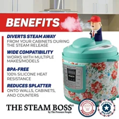 The Steam Boss - Steam Diverter | Kitchen Accessories Compatible With Instant Pot LUX MAX/Ninja Foodi/Crock Pot Express And More | Accessory For All Quart Sizes, 3 Mini 6, 8 (POTUS)