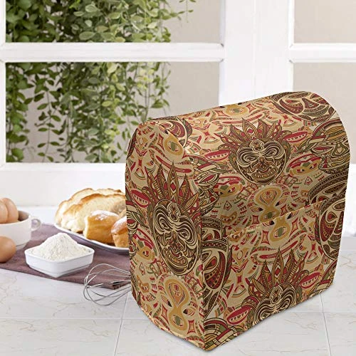 Ambesonne African Stand Mixer Cover, Motif With Pattern Design, Kitchen Appliance Organizer Bag Cover With A Pocket, 6-8 Quarts, Sand Brown Orange 3 Ambesonne African Stand Mixer Cover, Motif With Pattern Design, Kitchen Appliance Organizer Bag Cover With A Pocket, 6-8 Quarts, Sand Brown Orange - Image 3