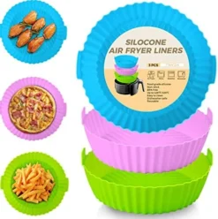3Pcs Air Fryer Silicone Liners 8inch Air Fryer Silicone Pot Reusable Food Grade Silicone Air Fryer Baking Tray Basket Accessories Replacement Of Flammable Disposable Parchment Paper Fit 3-7QT Airfryer -Kitchen Island Sale 51HtB63pZeL. AC