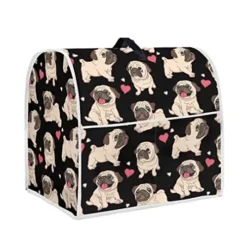 Youngerbaby Pug Dog Heart Kitchen Mixer Cover Top Handle Blender Cover Dust Cover Appliance With Pockets Protective Stand Mixer Cover Accessories
