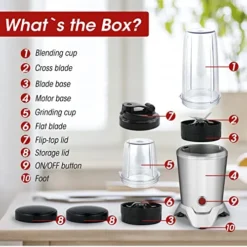 1200W Personal Bullet Blender For Shakes And Smoothies, Regenerate Nutri Aluminum Large Capacity Mixer With Blending & Grinding Blades For Kitchen, Tritan 34+17 Oz Travel Bottles For Fruits, Vegetables, Coffee, Countertop, Silver -Kitchen Island Sale 51I2gtYtB3L