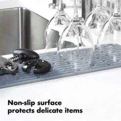 OXO Good Grips Silicone Stemware Drying Mat, Gray -Kitchen Island Sale 51IF71T1emL
