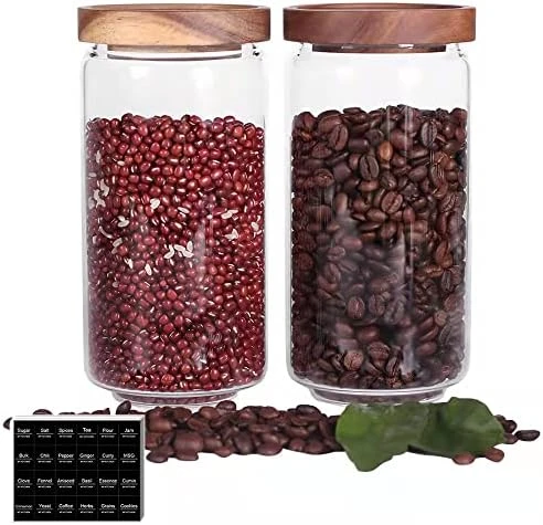 Set Of 5 Kitchen Canisters,Thick, Stackable, Natural Style,Cookie, Rice And Spice Jars - Sugar Or Flour Container - Big And Small Airtight Food Jar For Pantry 6 Set Of 5 Kitchen Canisters,Thick, Stackable, Natural Style,Cookie, Rice And Spice Jars - Sugar Or Flour Container - Big And Small Airtight Food Jar For Pantry - Image 6