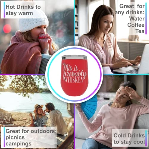 Unny Sayings - This Is Probably Whiskey - 12oz Tumbler With Lid And Straw - 100% Stainless Steel - Insulated Stemless Double Wall Vacuum Tumbler - Mom Dad Wife - Best Gift For Mens Woman Red 6 Unny Sayings - This Is Probably Whiskey - 12oz Tumbler With Lid And Straw - 100% Stainless Steel - Insulated Stemless Double Wall Vacuum Tumbler - Mom Dad Wife - Best Gift For Mens Woman Red - Image 6