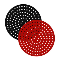 2 Pack Reusable Air Fryer Liners, Round, BPA Free, Silicone Air Fryer Mats For COSORI, NUWAVE, POWER XL, CHEFMAN, PHILIPS, And More 5.3 QT & Larger AirFryers/Oven/Pressure Cooker (9 Inch)