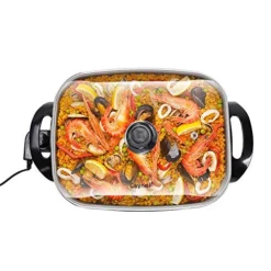 Aynel Professional Non-stick Copper Electric Skillet Jumbo, Deep Dish With Tempered Glass Vented Lid, Upgrade Thermostat, 16”x 12”x 3.15”- 8 Quart 11 Aynel Professional Non-stick Copper Electric Skillet Jumbo, Deep Dish With Tempered Glass Vented Lid, Upgrade Thermostat, 16”x 12”x 3.15”- 8 Quart -Kitchen Island Sale 51Inh1RpWKL