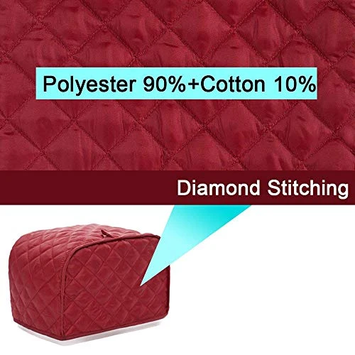 4 Slice Toaster Cover, Kitchen Small Appliance Cover Fingerprint And Greasy Protection, Machine Washable Polyester Toaster Dustproof Cover (Red) 2 4 Slice Toaster Cover, Kitchen Small Appliance Cover Fingerprint And Greasy Protection, Machine Washable Polyester Toaster Dustproof Cover (Red) - Image 2