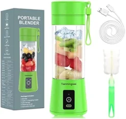 Portable Blender Personal 6 Blades Juicer Cup Household Fruit Mixer, With Magnetic Secure Switch, USB Charger Cable (Green) -Kitchen Island Sale 51Ip527zK L. AC