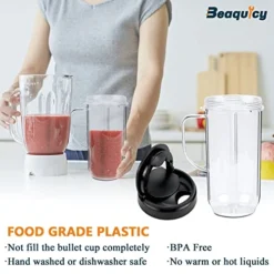 22 OZ Tall Mug Cup With Flip Top To-Go Lid - Replacement Part With Handle For 250W Blender Juicer - Replacement For Magic-Bullet Blender MB1001 - PACK Of 2 7 22 OZ Tall Mug Cup With Flip Top To-Go Lid - Replacement Part With Handle For 250W Blender Juicer - Replacement For Magic-Bullet Blender MB1001 - PACK Of 2 -Kitchen Island Sale 51IrIXeNYHL