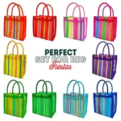 10 Mini Mercado Favor Bags - Mexican Mesh Market Tote Bag Pack - Fiesta Goodie Treat Bag - Mexican Party Candy Gift Bag - Bolsas Bolsitas Mexicanas Para Dulces -Dulceros Morrales Morralitos Mexicanos -Kitchen Island Sale 51J7hL9B1RL