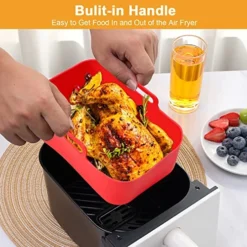 2PCS Air Fryer Silicone Pot Air Fryer Silicone Liners - Silicone Air Fryer Reusable Liners For 8 QT Ninja Foodi DZ201 DZ401, Food Safe Reusable Air Fryer Silicone Basket, Easy Cleaning Air Fryer Pan W/Oil Brush BBQ Clip Silicone Oven Mitts (Red) 8 2PCS Air Fryer Silicone Pot Air Fryer Silicone Liners - Silicone Air Fryer Reusable Liners For 8 QT Ninja Foodi DZ201 DZ401, Food Safe Reusable Air Fryer Silicone Basket, Easy Cleaning Air Fryer Pan W/Oil Brush BBQ Clip Silicone Oven Mitts (Red) -Kitchen Island Sale 51JXh8ubl8L