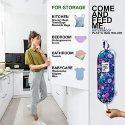 2pcs Waterproof Plastic Grocery Trash Bag Holder Shopping Carrier Holder Organizer Kitchen Storage Bag Dispenser Multiple Designs Sizes Flowers -Kitchen Island Sale 51JdipAZ8lL