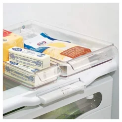 70530M3 Plastic Refrigerator And Freezer Storage Bin, Set Of 3, Clear, 3 Count & Fridge And Freezer Plastic Storage Organizer Tray With Handle, BPA-Free, Clear Drawer 8'' X 2'' X 14.5'', Clear -Kitchen Island Sale 51Jix5pblqL