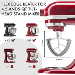 Flex Edge Beater Compatible With KitchenAid 4.5-5 Qt Tilt-head Stand Mixer，Beater With Silicone Edges -Kitchen Island Sale 51JjUuiYrKL