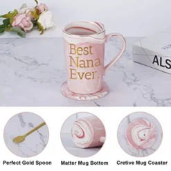 Best Nana Ever Funny Coffee Mug Nana Gifts For Women Grandma Mothers Day Gifts For Nana Women From Grandchildren Grandson Grandkids Grandma Marble Cup 14 Oz Pink With Gift Box -Kitchen Island Sale 51K7jwOONiL