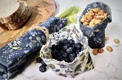 Reusable Beeswax Food Wrap- Beeswax Wraps - 4 Pack With Produce Bag And 2 Beeswax Bars- Bee Wrapping Paper Sheets With Wax- Bees - Eco Friendly Food Storage-Bread And Sandwich Wrap- Sustainable Gifts -Kitchen Island Sale 51KcCyiIkRL