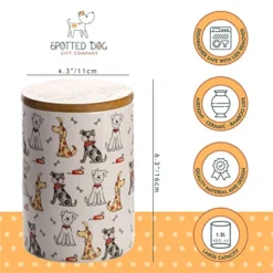 Eramic Kitchen Canisters – Airtight Canister Sets For The Kitchen - Storage Jar Set Of 3 - Sugar Coffee Tea Canister Set - Dog Themed - Decorative For Countertop - Dog Lover Gifts For Men Women -Kitchen Island Sale 51KvPSIjOML