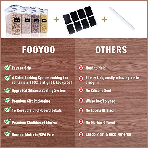 Cereal Containers Storage Set - 4 Piece Airtight Large Dry Food Storage Containers(135.2oz), BPA Free Dispenser Plastic Cereal Storage Containers With 16 Labels & Pen 3 Cereal Containers Storage Set - 4 Piece Airtight Large Dry Food Storage Containers(135.2oz), BPA Free Dispenser Plastic Cereal Storage Containers With 16 Labels & Pen - Image 3