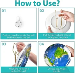 12 Pcs Plate Hangers Sets, Invisible Wire Wall Plate Hangers, Stainless Steel Decorative Plates With 12 Pieces Wall Hooks For Decorative Plates And Art (6 Inch) 7 12 Pcs Plate Hangers Sets, Invisible Wire Wall Plate Hangers, Stainless Steel Decorative Plates With 12 Pieces Wall Hooks For Decorative Plates And Art (6 Inch) -Kitchen Island Sale 51L6P4toJsS