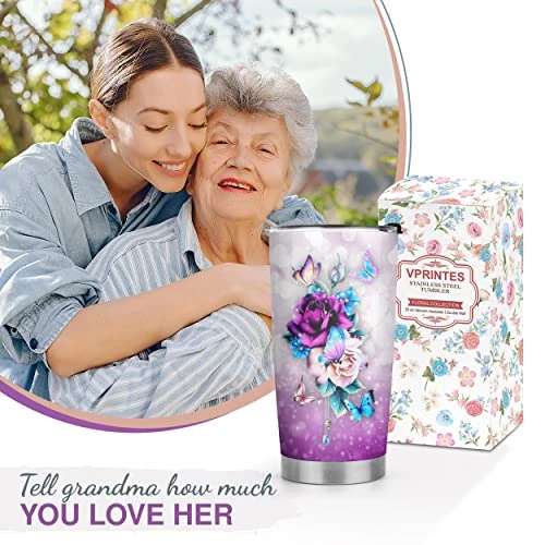 Mother 's Day Gifts For Grandma - Grandma Gifts From Grandchildren - Grandma Christmas Gifts, Grandma Birthday Gifts - 20oz Rose Grandma Stainless Steel Tumbler 2 Mother 's Day Gifts For Grandma - Grandma Gifts From Grandchildren - Grandma Christmas Gifts, Grandma Birthday Gifts - 20oz Rose Grandma Stainless Steel Tumbler - Image 2