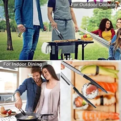 Itchen Tongs Set 9 Inch & 12 Inch, Cooking Tongs With Silicone Tips And Stainless Steel Handle, Non Stick Heat Resistant Tongs For Cooking, Buffet, Salad Serving (9"+12", Black) -Kitchen Island Sale 51LEZtdmquL