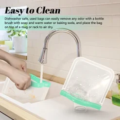 Eusable Bags Silicone Leakproof Reusable Food Storage Bags Dishwasher Safe, BPA Free Freezer Reusable Bags For Kids/Travel/Home -2 Gallon Bags/ 4 Sandwich Bags/ 3 Snack Bags -Kitchen Island Sale 51LLi1nqSbL