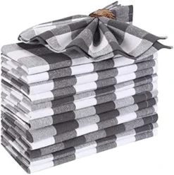 Cloth Dinner Napkin Gingham Plaid Check Fabric-18X18 Red White, Wedding Napkins, Cocktails Napkins, Fabric Napkins, Cotton Napkins, Mitered Corners & Generous Hem, Dinner Napkins Set Of 12 -Kitchen Island Sale 51LRS1AX2jS. AC