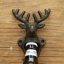 Wall Mounted Bottle Opener, Cast Iron Cool Deer Head Bottle Opener, Beer Coke Beverage Bottle Cap Opener, Vintage Rustic Style Wall Hanging Opener, Bar Farmhouse Wall Ornament, Practical Gift -Kitchen Island Sale 51LdHJKuLRL